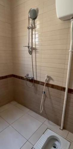 een badkamer met douche en toilet bij New Elite المنسك الجديد in Abha