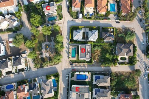 an overhead view of a city with houses at Camyuva Beach Hotel in Kemer