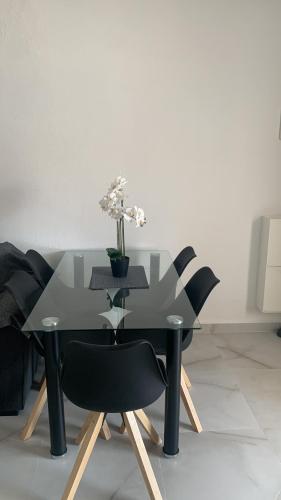 Ruang duduk di Gran Alacant casa with amazing sea view