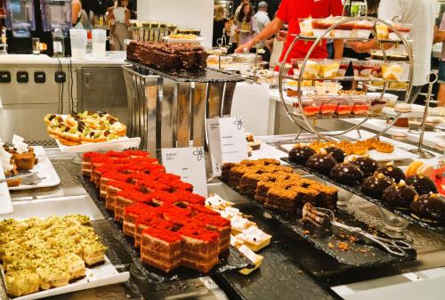 a buffet with many different types of cakes and desserts at Sentido Marillia Resort & Spa in Hammamet