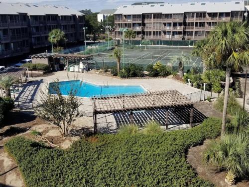 an aerial view of a tennis court in a resort at Seasons In The Sun in North Myrtle Beach