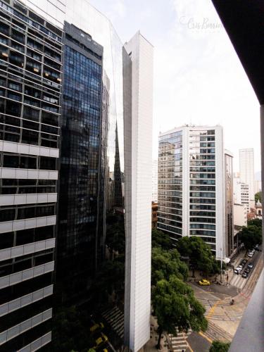 a view of a city skyline with tall buildings at Skylux 1608 in Rio de Janeiro