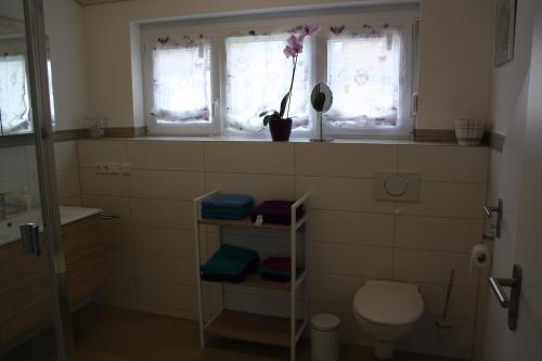 Koupelna v ubytování Ferienwohnung am Fuße der Burg Hohenzollern