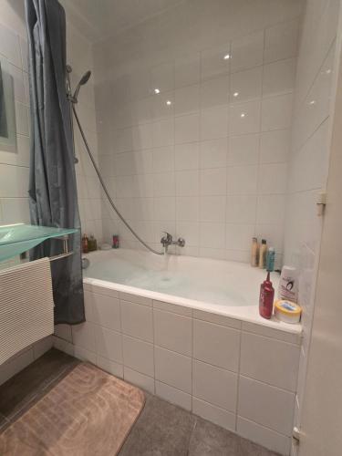 une salle de bain avec baignoire et douche dans l'établissement Bellamina, à Paris