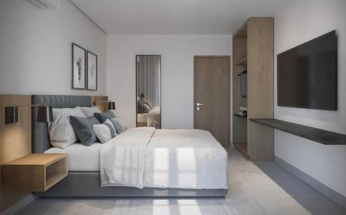 Postel nebo postele na pokoji v ubytování Pyreneus Residence