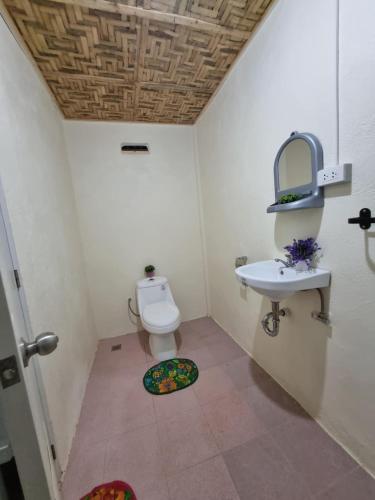 a bathroom with a toilet and a sink at Cliff Haven Homestay in San Francisco