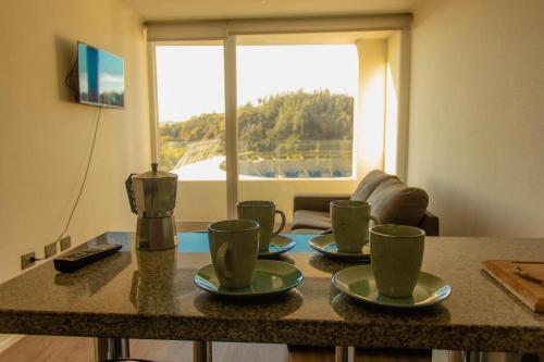 TV/trung tâm giải trí tại Nuevo Depto 3 camas, vista al estadio y estacionamiento gratis