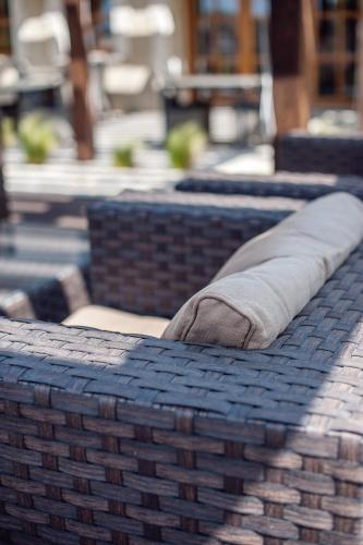 a close up of a row of blue brick at Les Champs de Provence in La Baume-de-Transit