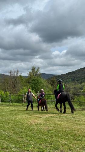 a group of people riding horses in a field at Agriturismo San Ottaviano in Monterotondo