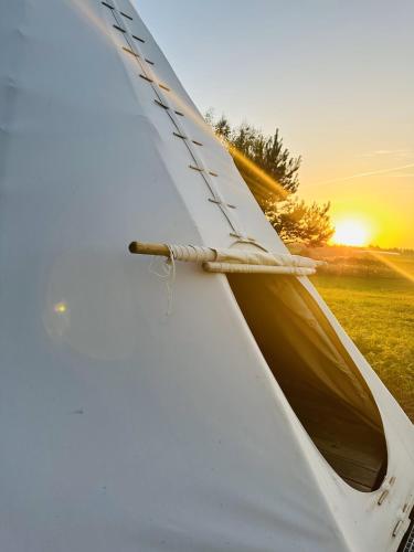 a close up of the rear window of an airplane at Briedžio sapnas in Sudervė