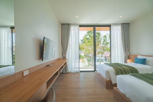 Postel nebo postele na pokoji v ubytování Modern Tropical Pool Villa - Saiyuan