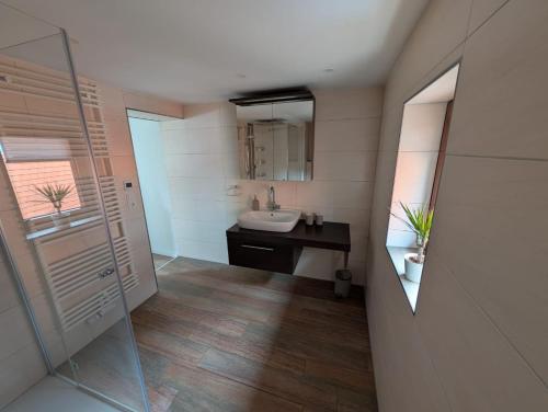 Et badeværelse på Ferienhaus Lubentiusblick Limburg