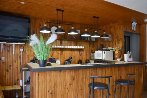 Dapur atau dapur kecil di GÎTE AU PIED PISTES LA QUILLANE