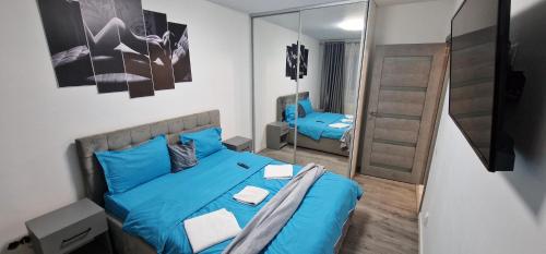 Ένα ή περισσότερα κρεβάτια σε δωμάτιο στο Claudiu apartament,s 17
