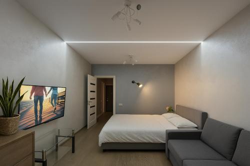 Postel nebo postele na pokoji v ubytování Новобудова Центр,стоянка для авто, ЖК Семицвіт, Документи