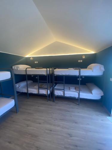 a room with a bunch of bunk beds in it at Pink Lemon House in Elche