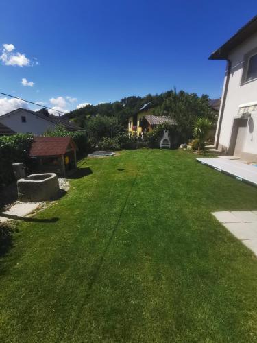 a large yard with green grass at Apartment mit Garten und Terrasse in Lasberg
