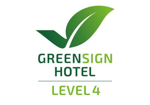 Ein Zertifikat, Auszeichnung, Logo oder anderes Dokument, das in der Unterkunft Four Points Flex by Sheraton Bochum ausgestellt ist