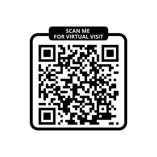 un code qr noir et blanc avec un signe me scanner pour une visite virtuelle dans l'établissement Bluestay 6 - Superbe appartement à Paris, à Paris
