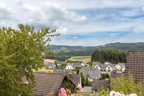 a view of a town with houses and trees at Perle am Pön in Medebach