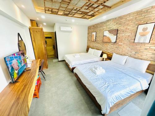 Postel nebo postele na pokoji v ubytování 505MSNK Luxe Twin Studio I Balcony & Kitchen