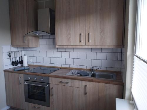 Kuchyň nebo kuchyňský kout v ubytování Ferienwohnung Mumm