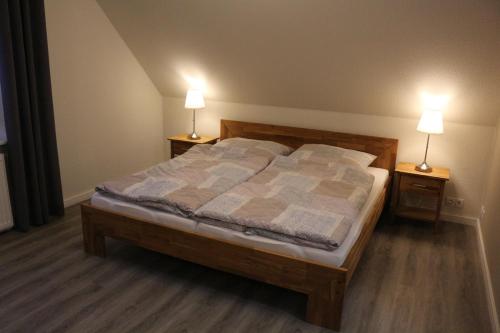 Postel nebo postele na pokoji v ubytování Ferienwohnung Mumm