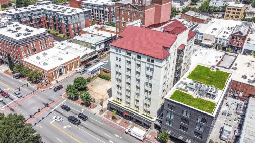 an overhead view of a city street with buildings at Home is Where the Arch is - Across from UGA in Athens