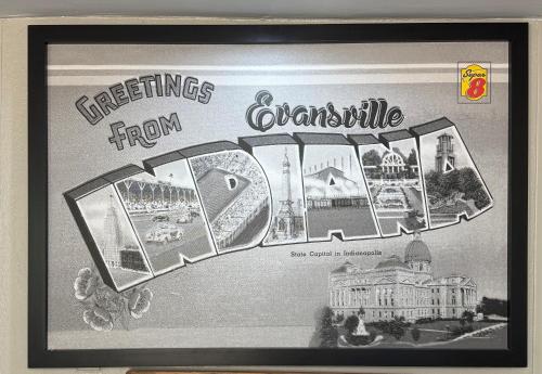 a picture of a picture of a town in a picture frame at Super 8 by Wyndham Evansville East in Evansville