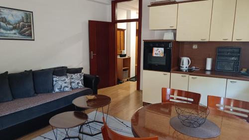 a living room with a couch and a table at Apartman Centar Vila Jezero in Zlatibor