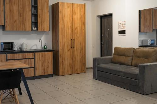 Kuchyň nebo kuchyňský kout v ubytování TREND HOUSE Apartments