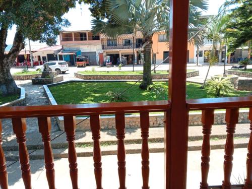 a view of a street from a balcony at Hotel El Balcon de madera in Norcasia