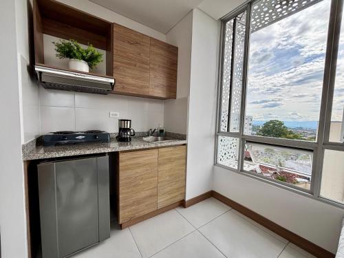 Η κουζίνα ή μικρή κουζίνα στο Edificio Plaza U Wellness