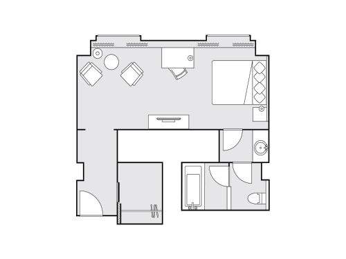 a floor plan of a small apartment at Nagoya Kanko Hotel in Nagoya