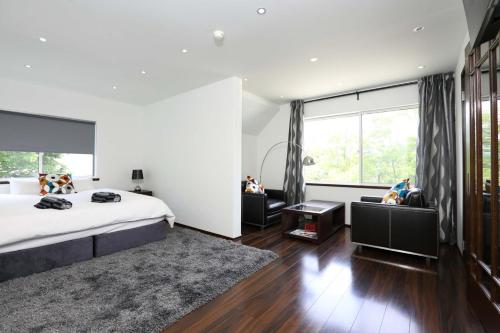 En eller flere senge i et værelse på Hakuba Slopeside Chalet