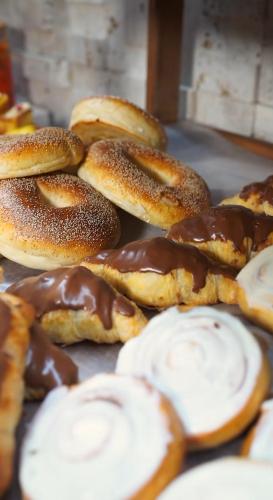 a group of donuts sitting on top of a table at Villa Vista in Islamabad