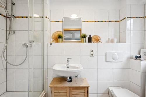 Ванная комната в Jenapartments Studio - Zentral, Gemütlich, Terrasse