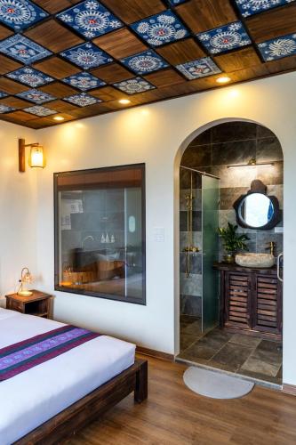 Ένα ή περισσότερα κρεβάτια σε δωμάτιο στο Sapana Mountain Retreat