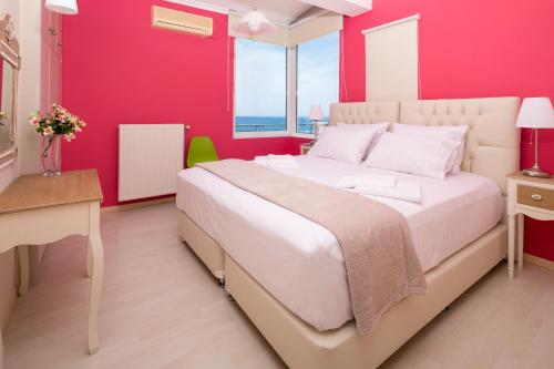 Säng eller sängar i ett rum på Villa Anatoli