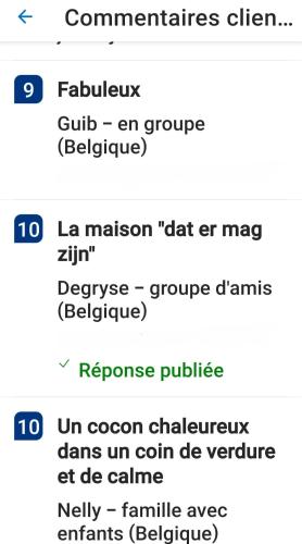 a screenshot of a cell phone with the names of the crimes at La Maison Hôte, gîte de charme en bord de Semois in Bouillon