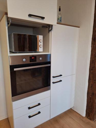 Kuchyň nebo kuchyňský kout v ubytování HofQuartier Altmersleben