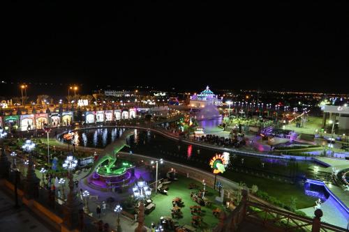 a view of a city at night with lights at Hollywood Aqua Park Sharm El-Sheikh in Sharm El Sheikh