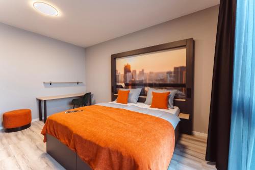JustStay München Hotel & Apartmentsにあるベッド