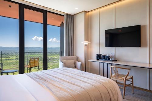 TV a/nebo společenská místnost v ubytování Kvareli Lake Resort