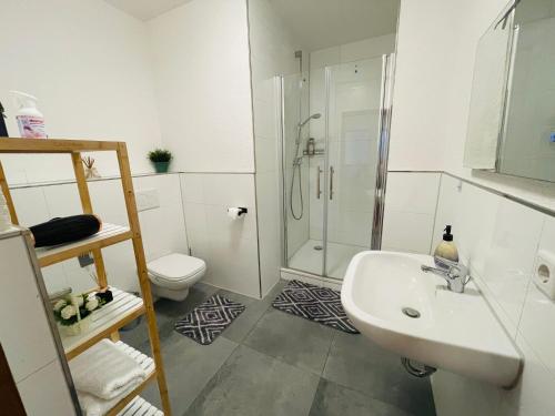 Koupelna v ubytování Entire Flat for you Schwetzingen,Mannheim & HD