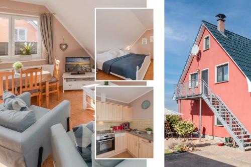 a collage of pictures of a house at Ferienwohnung Thurbruch in Zirchow