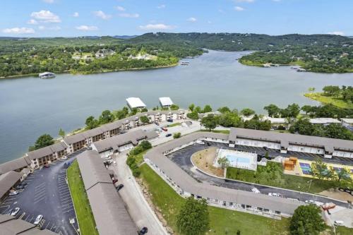 an aerial view of a river and a city at The Lookout at Kimberling Crossing in Kimberling City