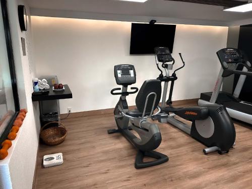 Das Fitnesscenter und/oder die Fitnesseinrichtungen in der Unterkunft HS HOTSSON Hotel Tampico