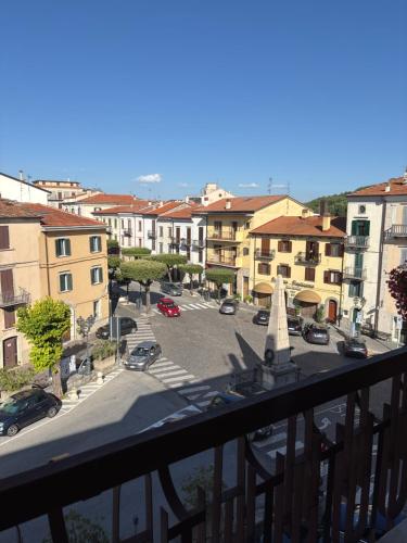 a view of a parking lot from a balcony at Rame! in Agnone
