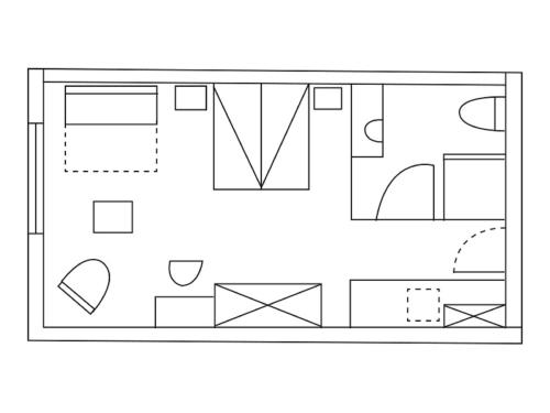 a drawing of a floor plan of a house at Gästehaus Guntersblum in Guntersblum